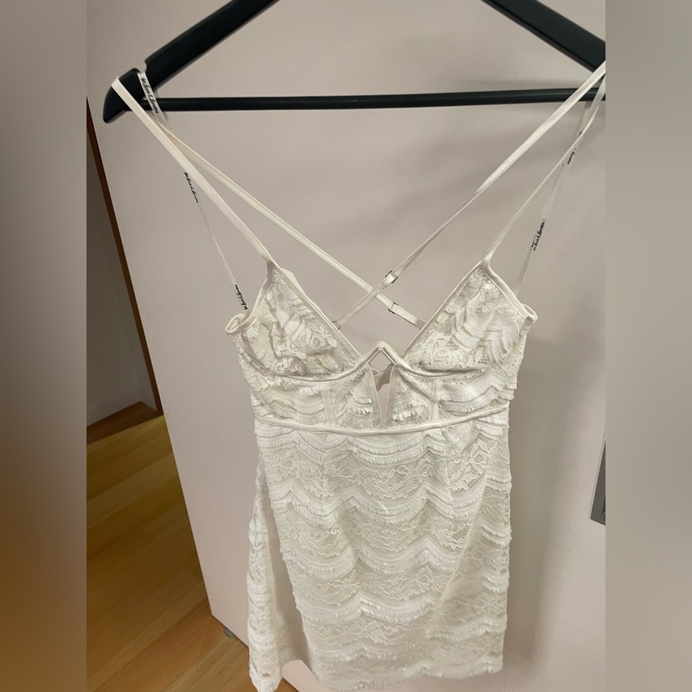 For Love and Lemons Mimi Mini Dress White Lace